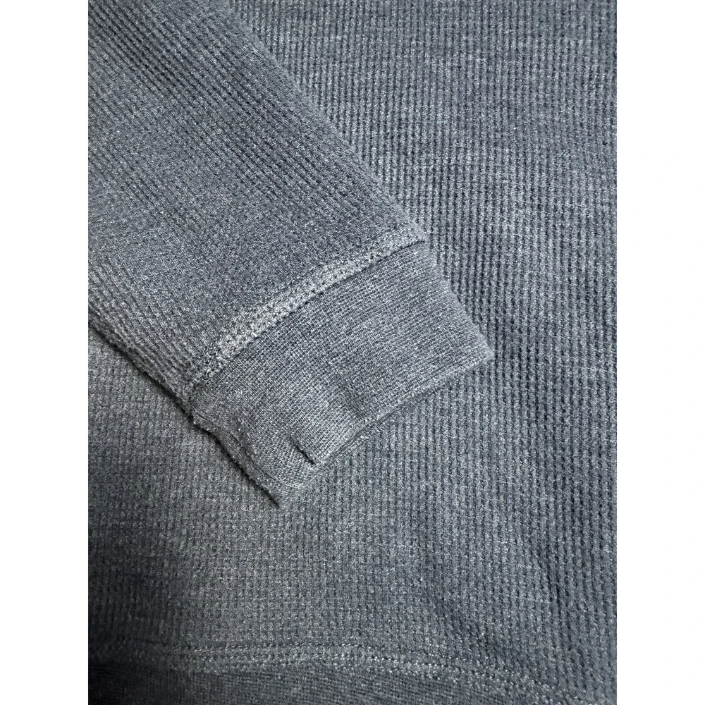 LL Bean Katahdin Iron Works Crewneck Mens Small Sherpa Lined Waffle Sweatshirt